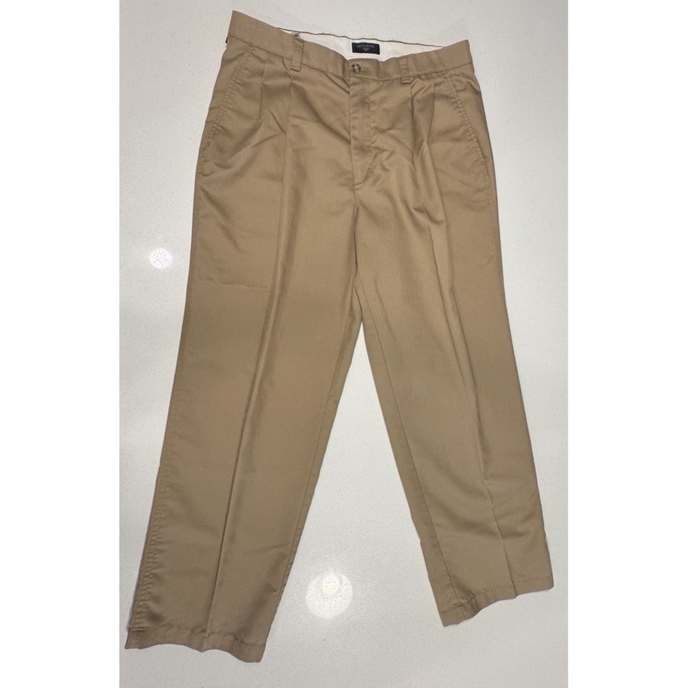 Dockers Individual Fit Stain Defender Pleated Khaki Chino Pants Mens 34x30
